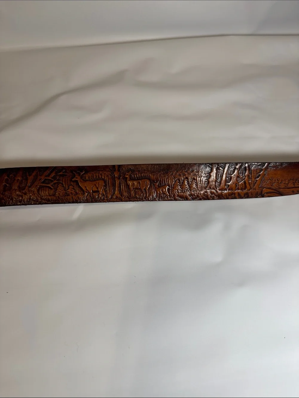 Vintage Handcrafted Tooled Leather Belt produced by Gabco in 1983